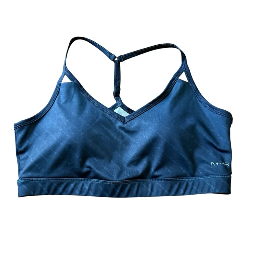 AR-33 Zion Hunter‎ Green Yoga Sports Bra Size Large Strappy Back Athletic